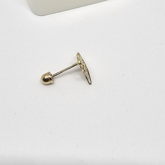 10k Gold With Zirconia Dragonfly Stud Earrings Screw Back - Picture 2 of 2